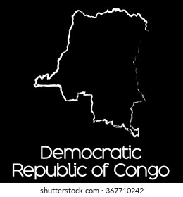 A Map of the country of Democratic Republic of Congo
