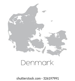 A Map of the country of Denmark