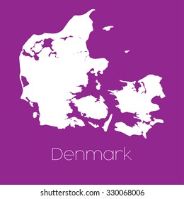 A Map of the country of Denmark