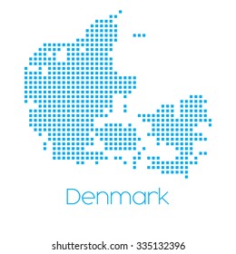 A Map of the country of Denmark