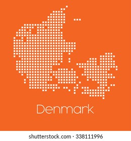 A Map of the country of Denmark