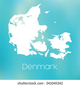 A Map of the country of Denmark