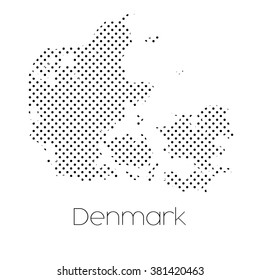 A Map of the country of Denmark