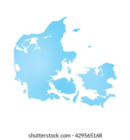 A Map of the country of Denmark