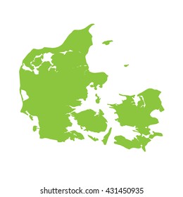 A Map of the country of Denmark