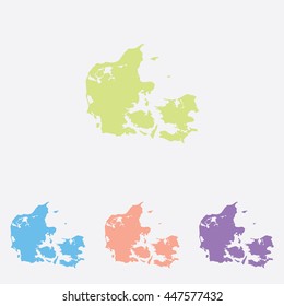 A Map of the country of Denmark