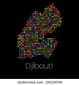 A Map of the country of Djibouti