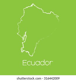 A Map of the country of Ecuador