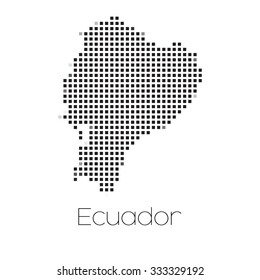 A Map of the country of Ecuador