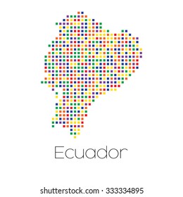 A Map of the country of Ecuador