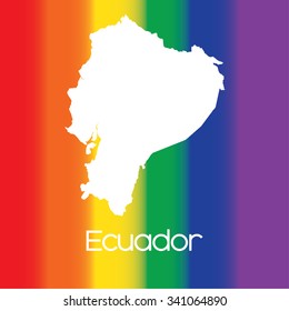 A Map of the country of Ecuador