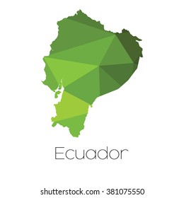 A Map of the country of Ecuador