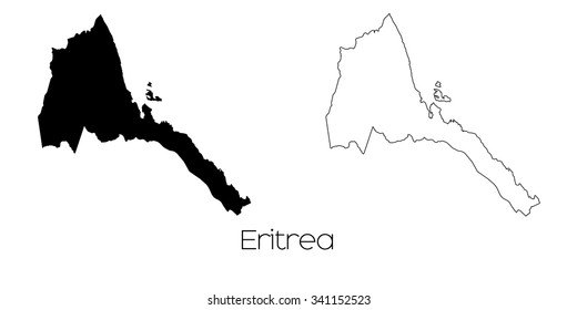 A Map of the country of Eritrea