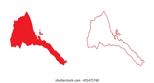 A Map of the country of Eritrea