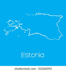A Map of the country of Estonia