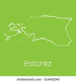 A Map of the country of Estonia