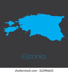 A Map of the country of Estonia