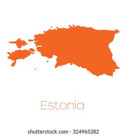 A Map of the country of Estonia