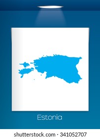 A Map of the country of Estonia