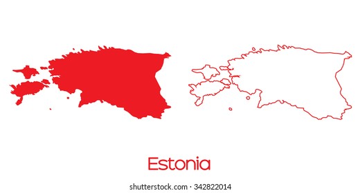 A Map of the country of Estonia