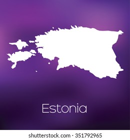 A Map of the country of Estonia