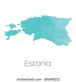 A Map of the country of Estonia