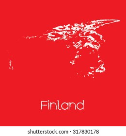 A Map of the country of Finland