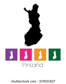 A Map of the country of Finland