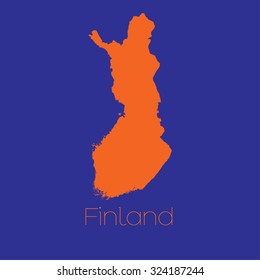 A Map of the country of Finland