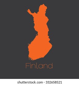 A Map of the country of Finland