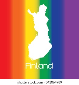 A Map of the country of Finland