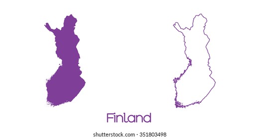 A Map of the country of Finland