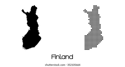 A Map of the country of Finland