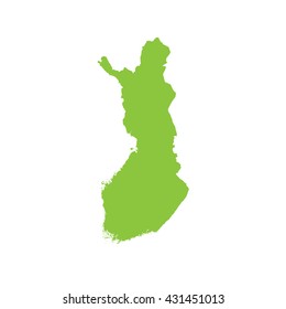 A Map of the country of Finland
