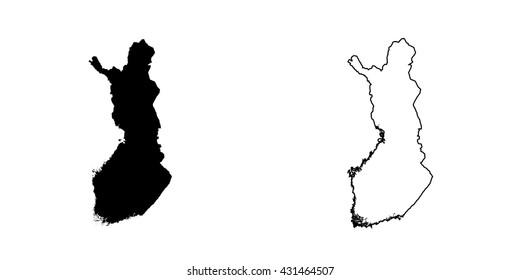A Map of the country of Finland