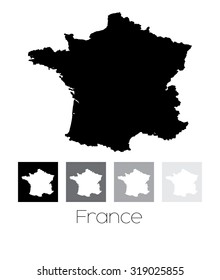 A Map of the country of France