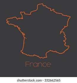 A Map of the country of France