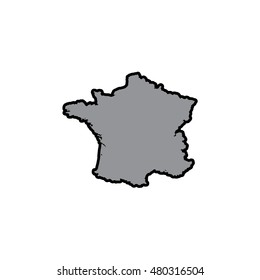 A Map of the country of France