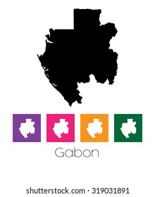A Map of the country of Gabon