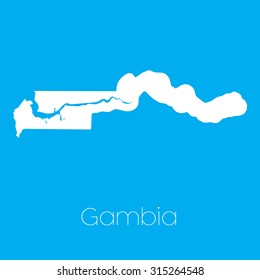 A Map of the country of Gambia
