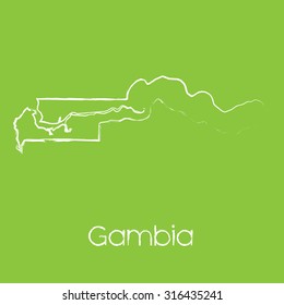 A Map of the country of Gambia