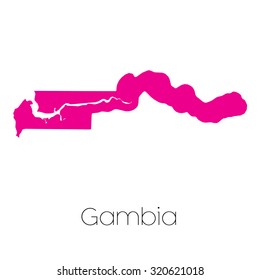 A Map of the country of Gambia