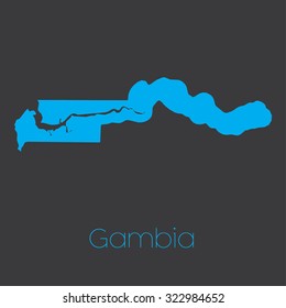 A Map of the country of Gambia