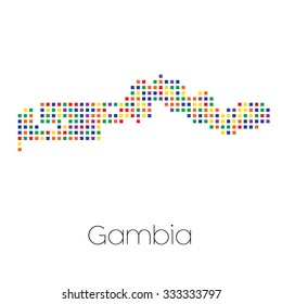 A Map of the country of Gambia