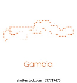 A Map of the country of Gambia