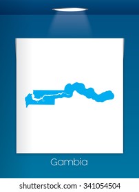 A Map of the country of Gambia