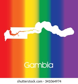 A Map of the country of Gambia