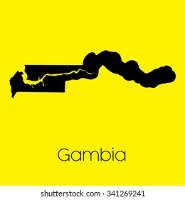 A Map of the country of Gambia
