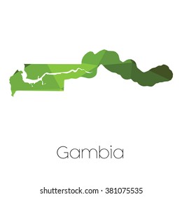 A Map of the country of Gambia