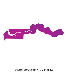 A Map of the country of Gambia